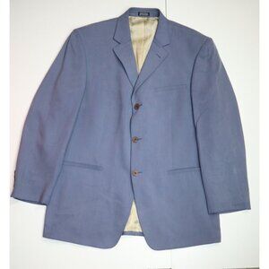 JOSEPH & FEISS - MEN'S BLUE 100% SILK BLAZER JACKET - SIZE 42R